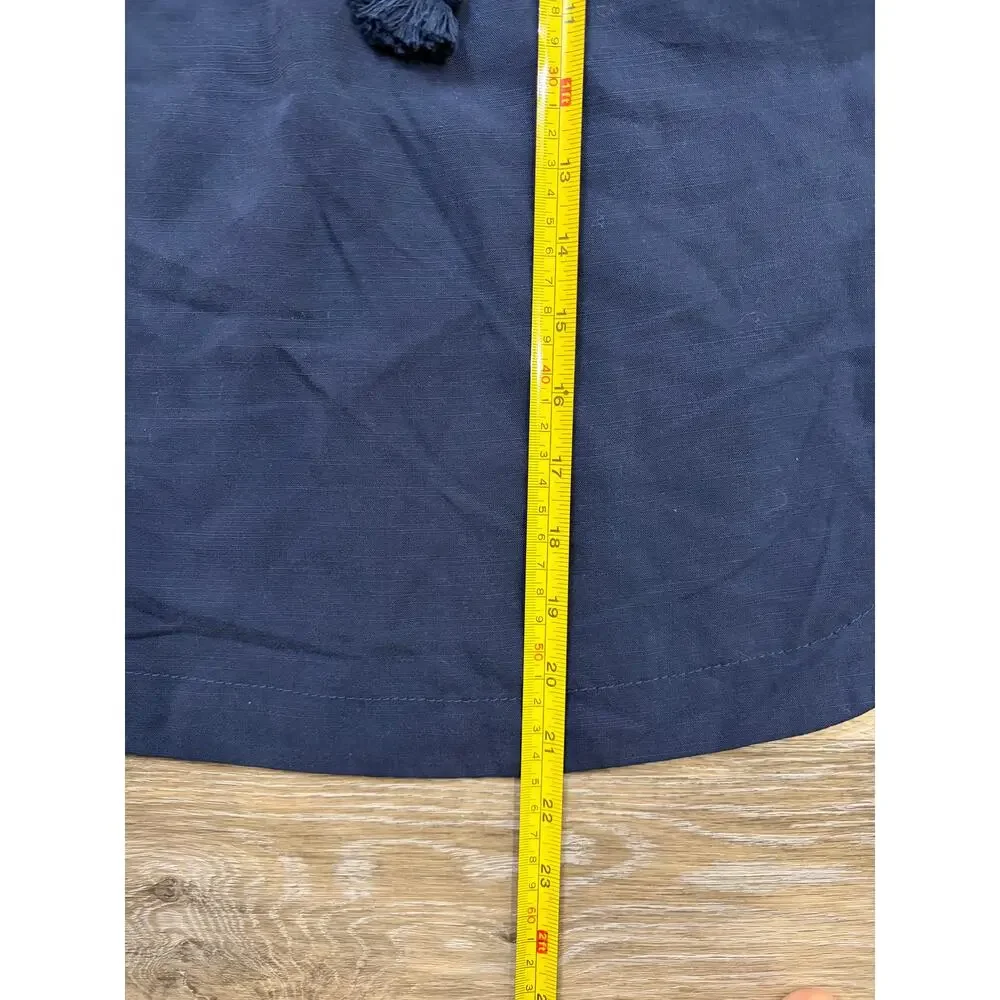LOFT Navy Elastic Waist Drawstring Skirt Size XS Casual